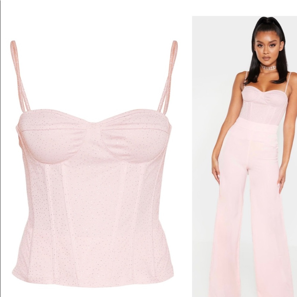 Pink Sparkle Mesh Corset